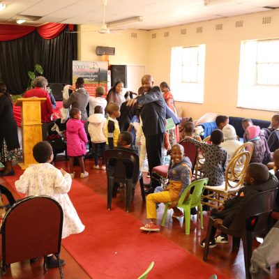Anxious children excited by the gifts.